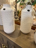 Tall white vases