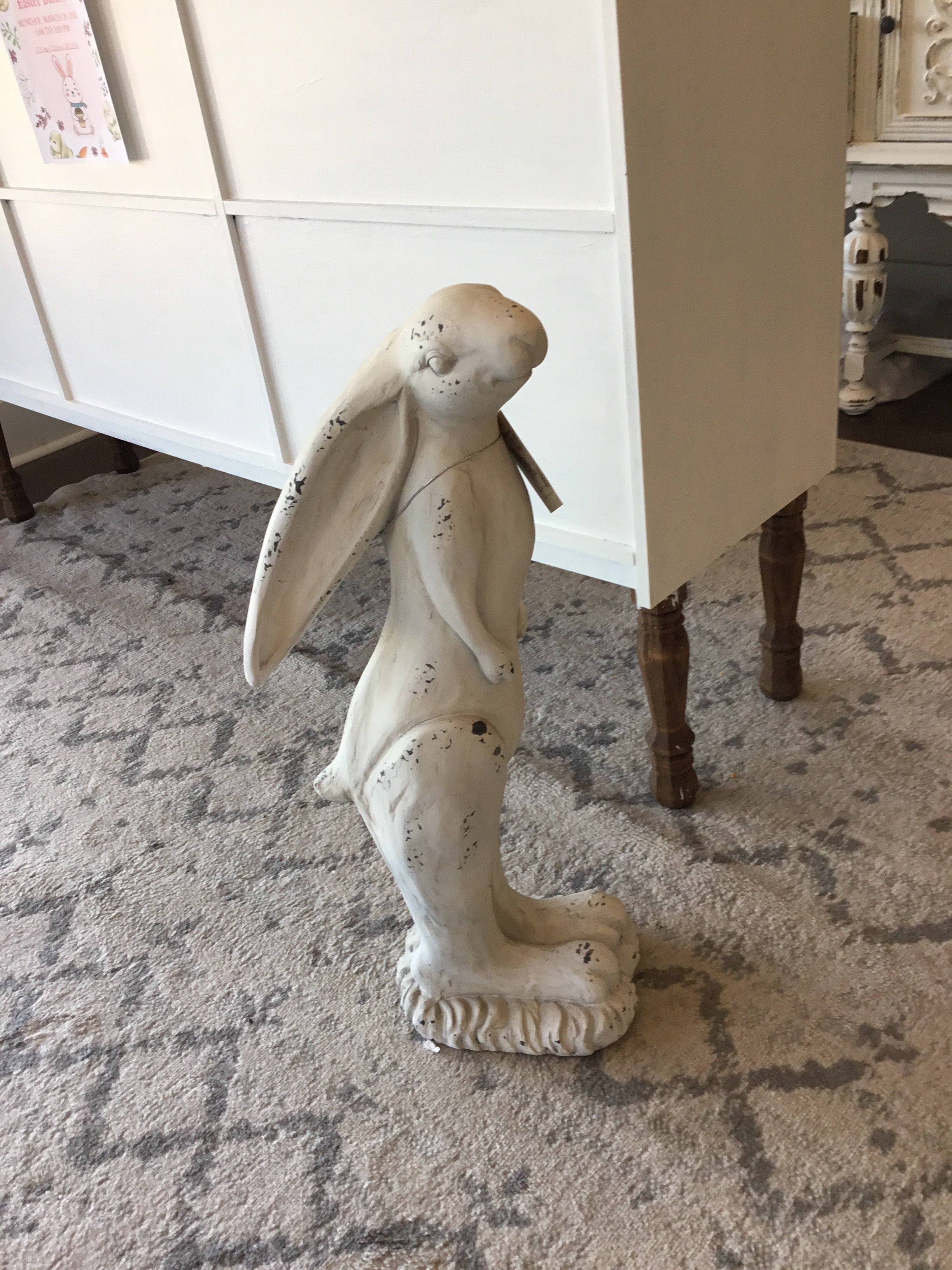 A&B home Tall white standing rabbit