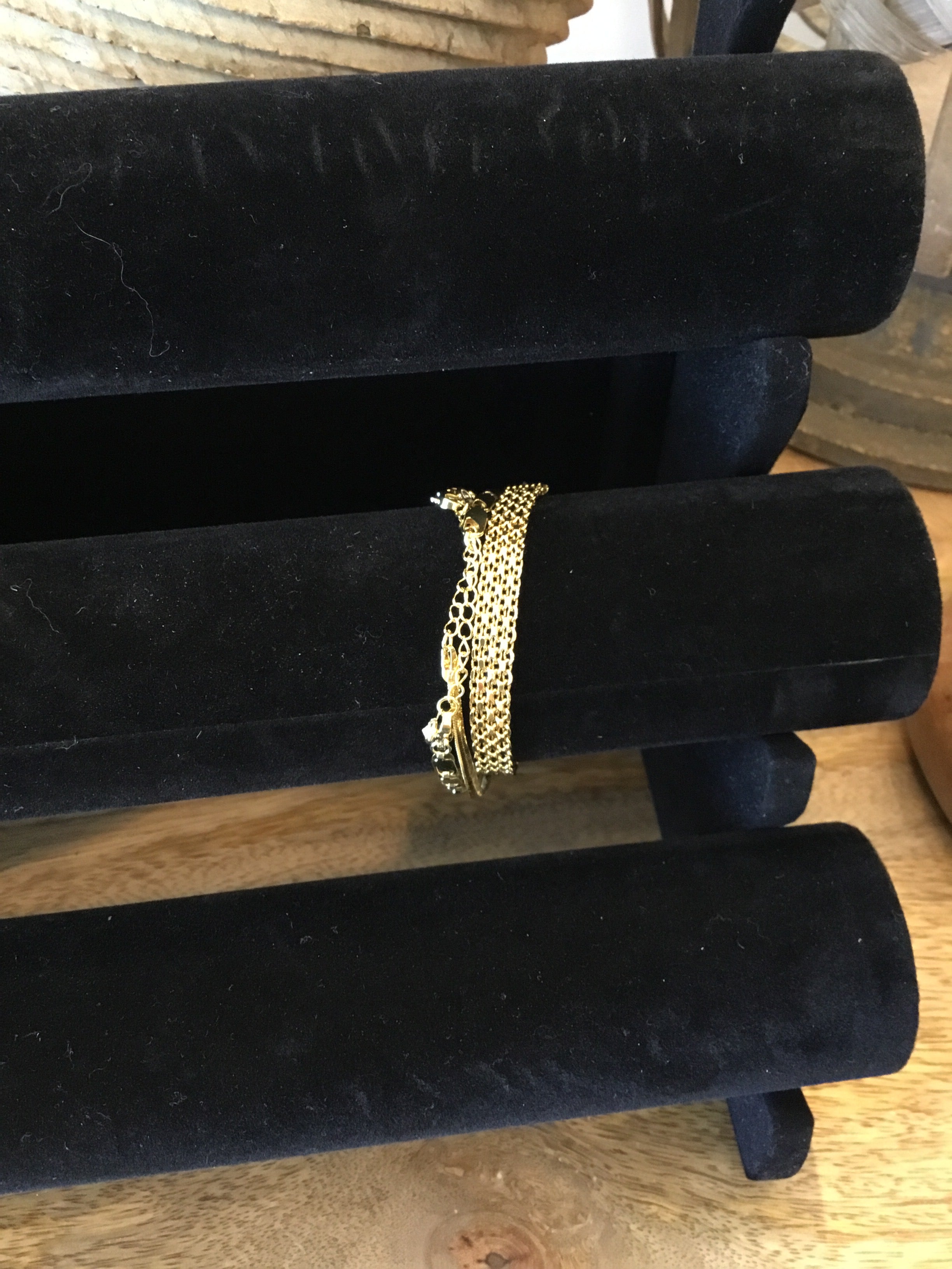 Gold bracelet set of three