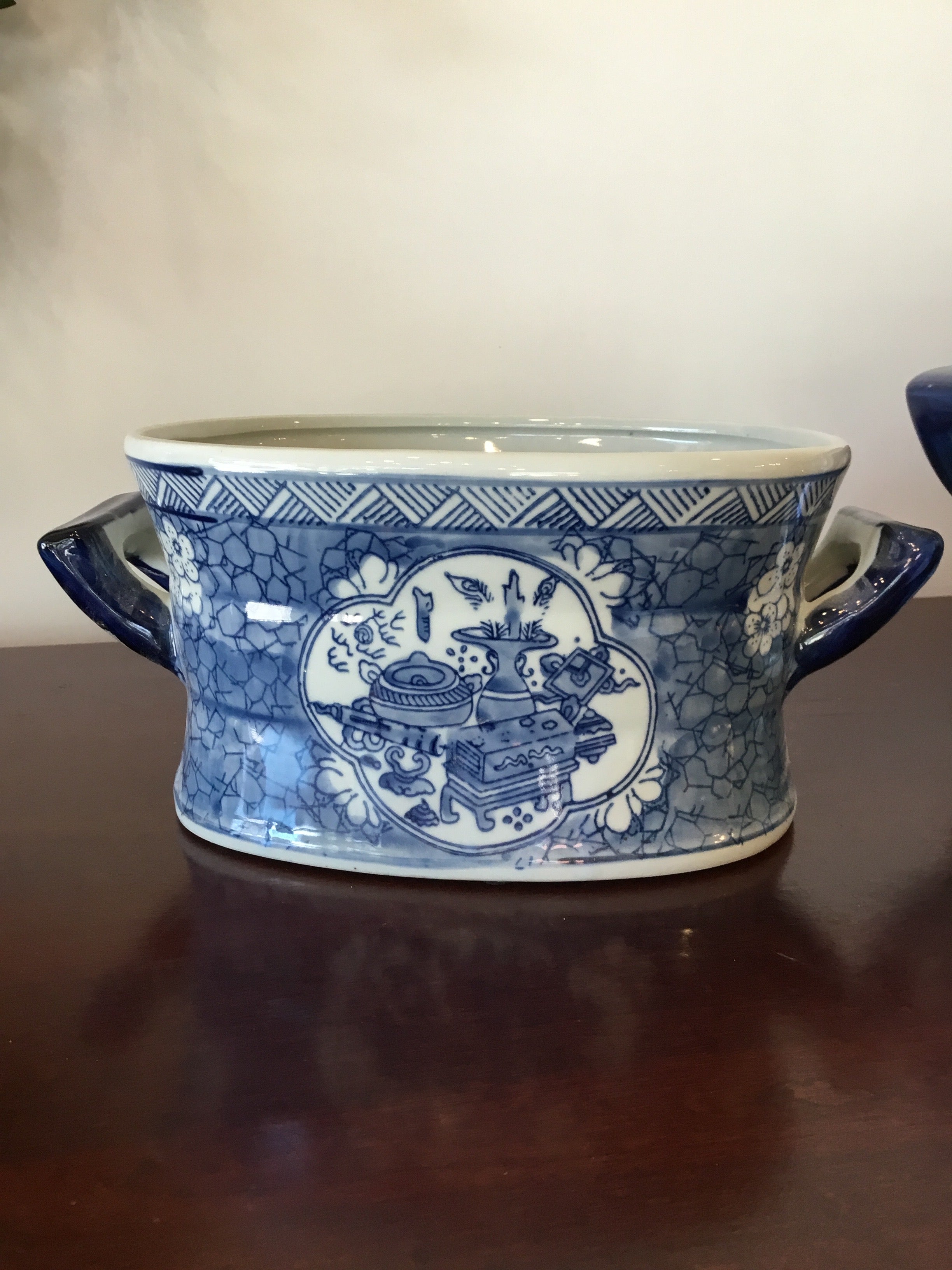 Small blue and white antique pot (foot bath)
