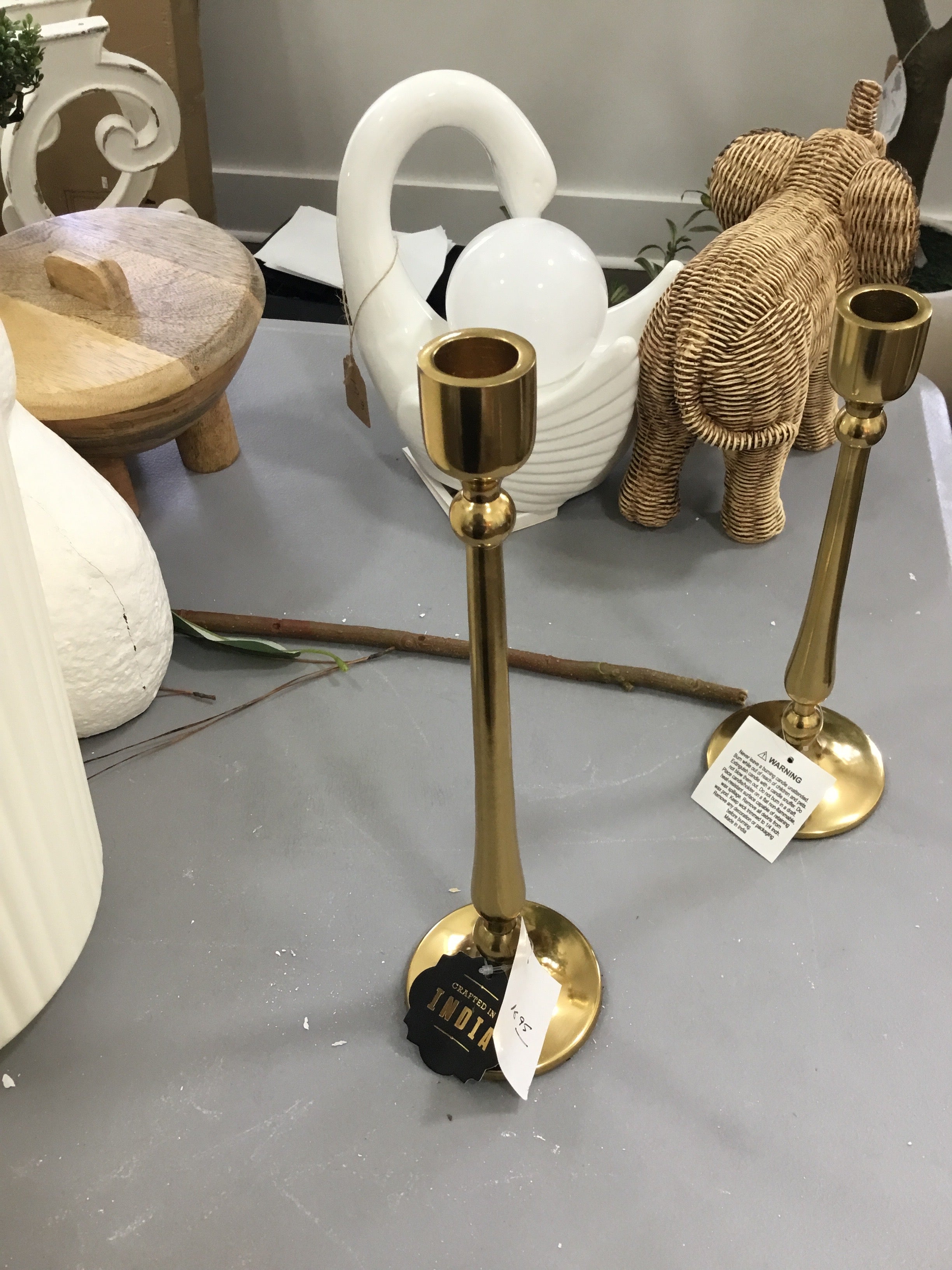 Crafted in India candle stick (tall)