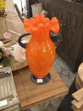 Orange glass vase