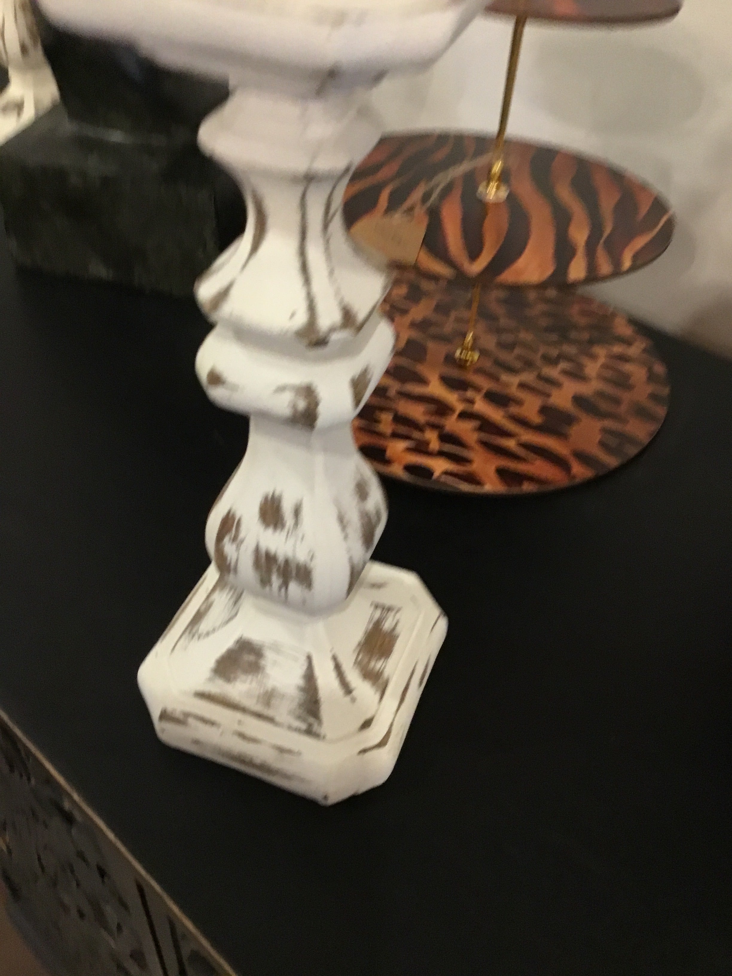 Rustic white candle stick