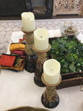 Small flickering candles