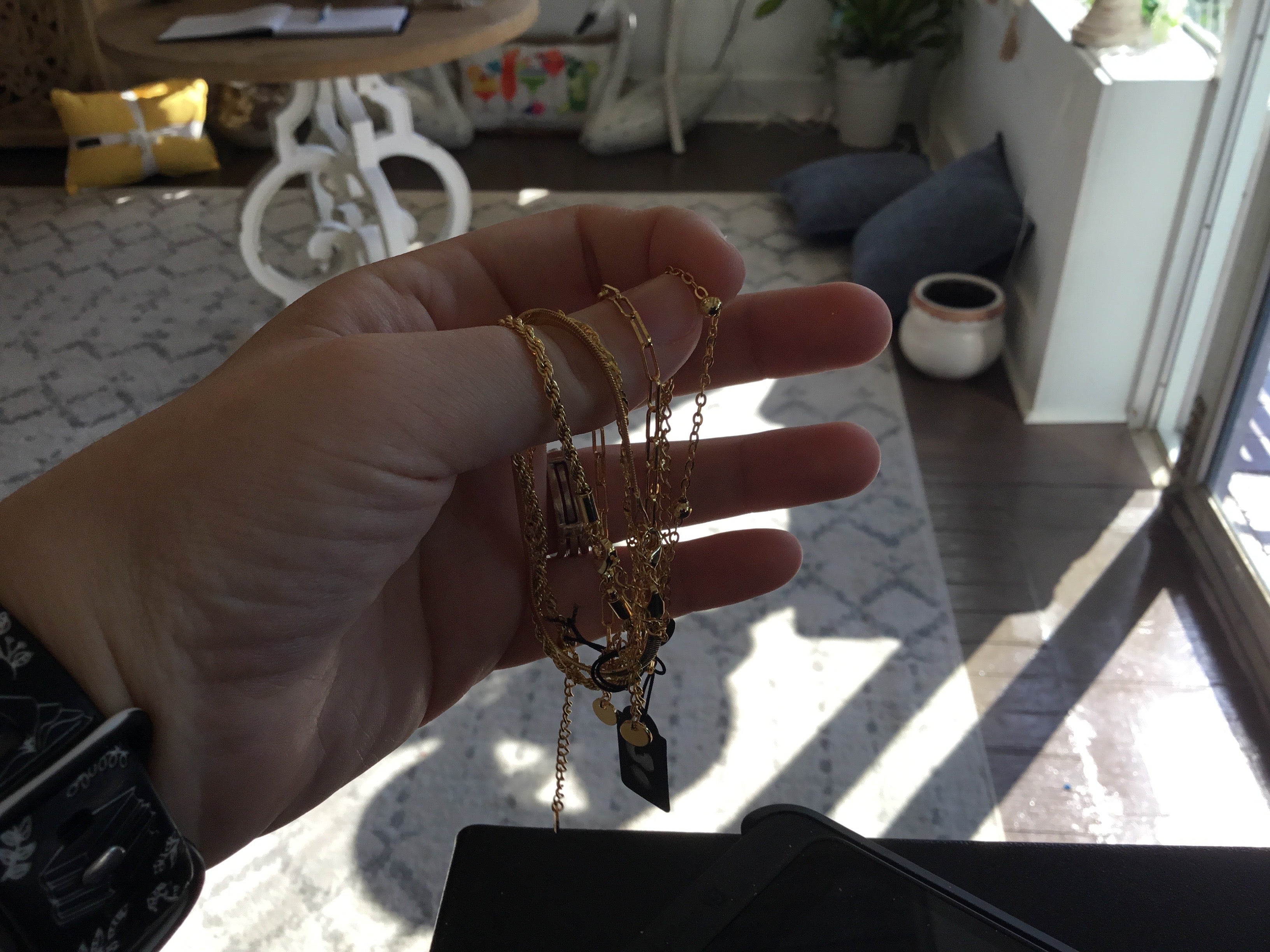 Gold bracelet set of five