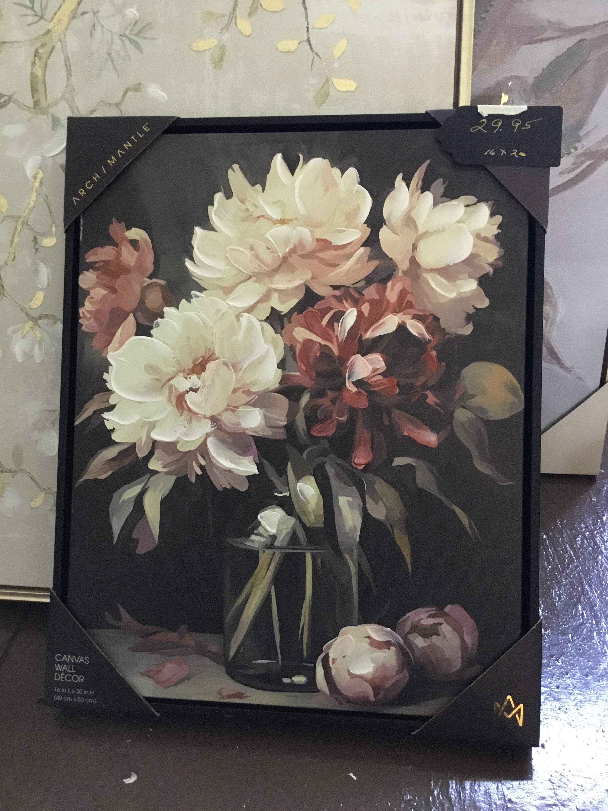 Arch mantle flower painting