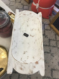White wooden dough bowl