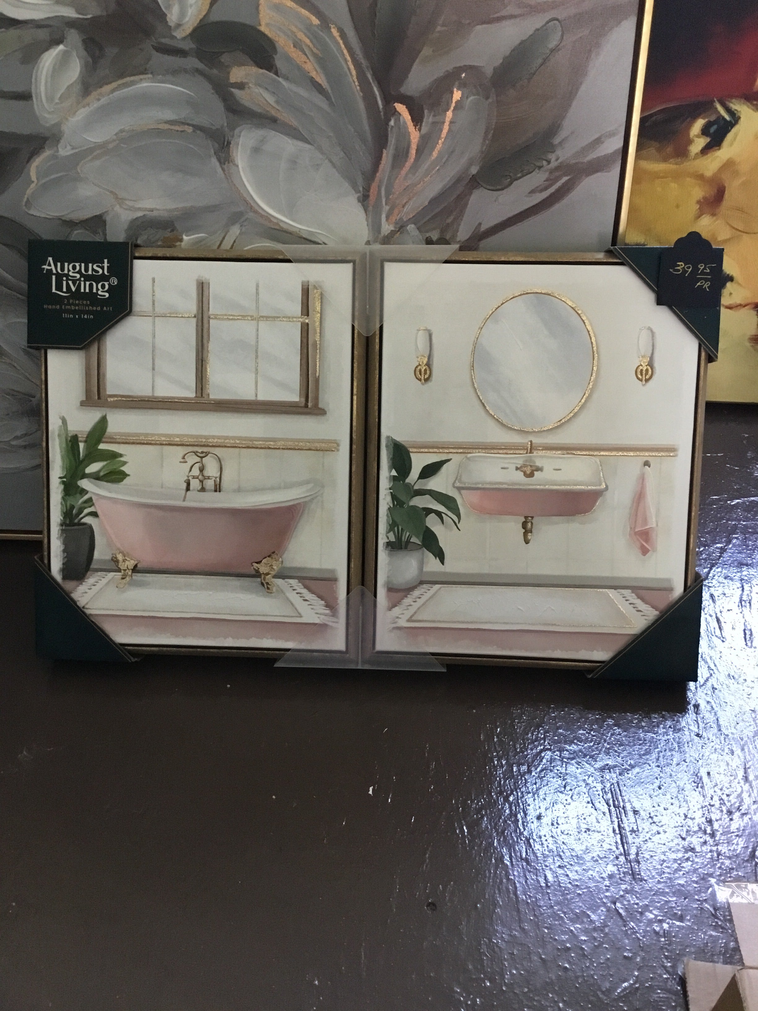 August living pink bathroom set