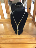 Gold cross necklace w/o pearls