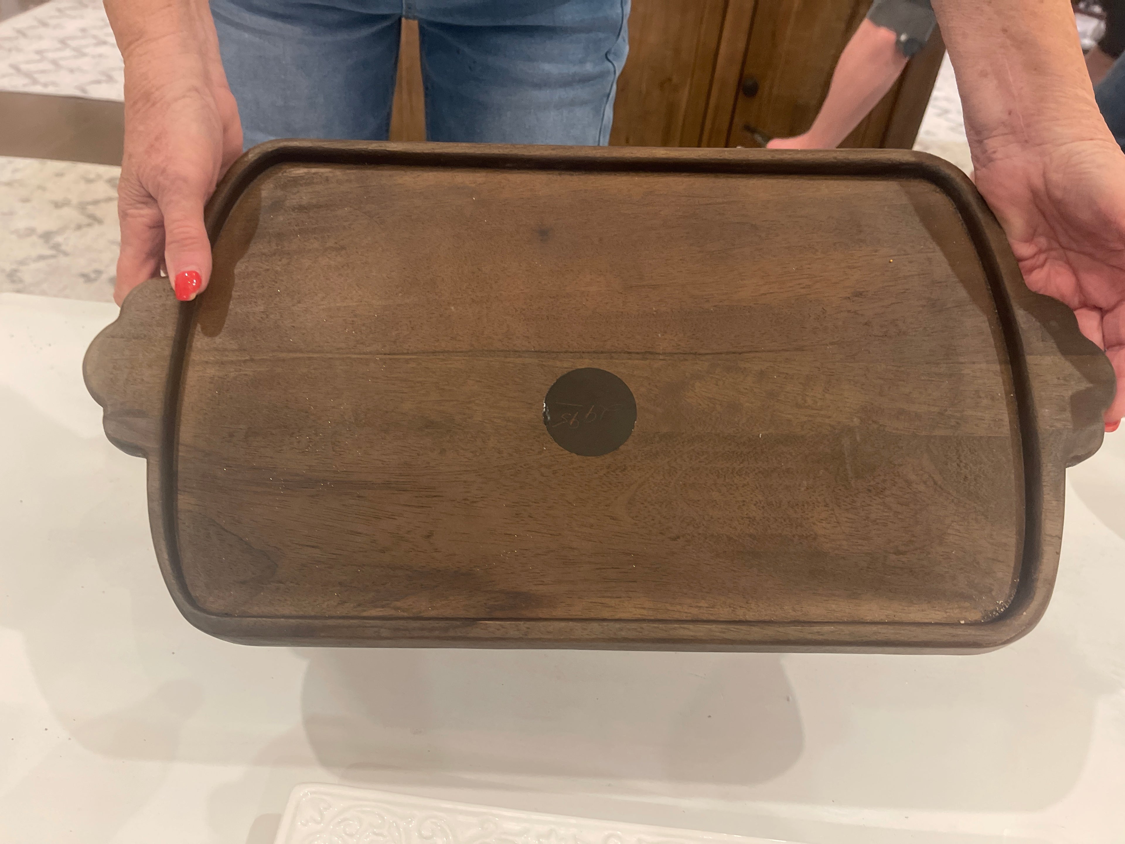 Wooden serving tray