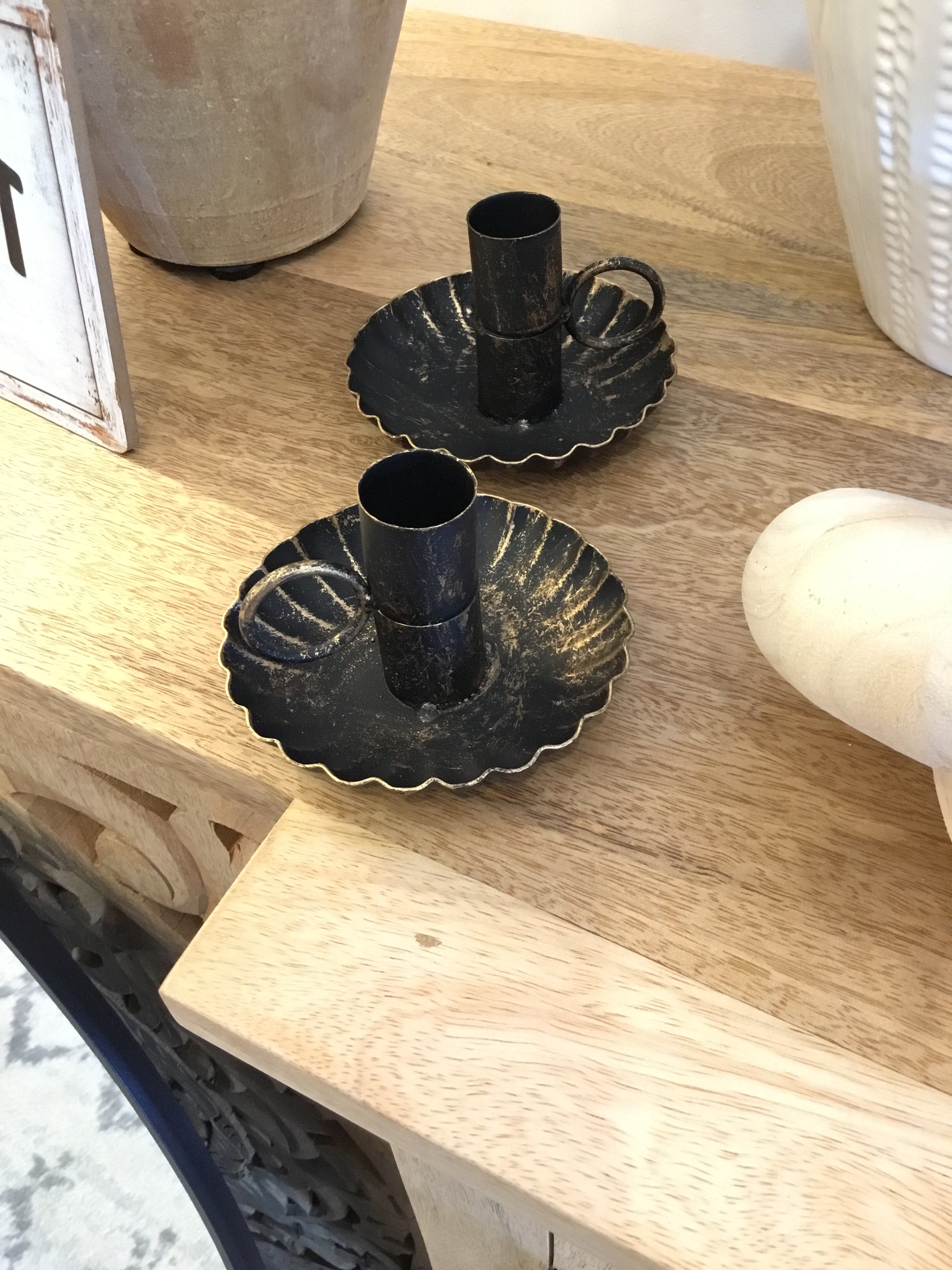 Black candle holder