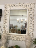 Distressed white mirror
