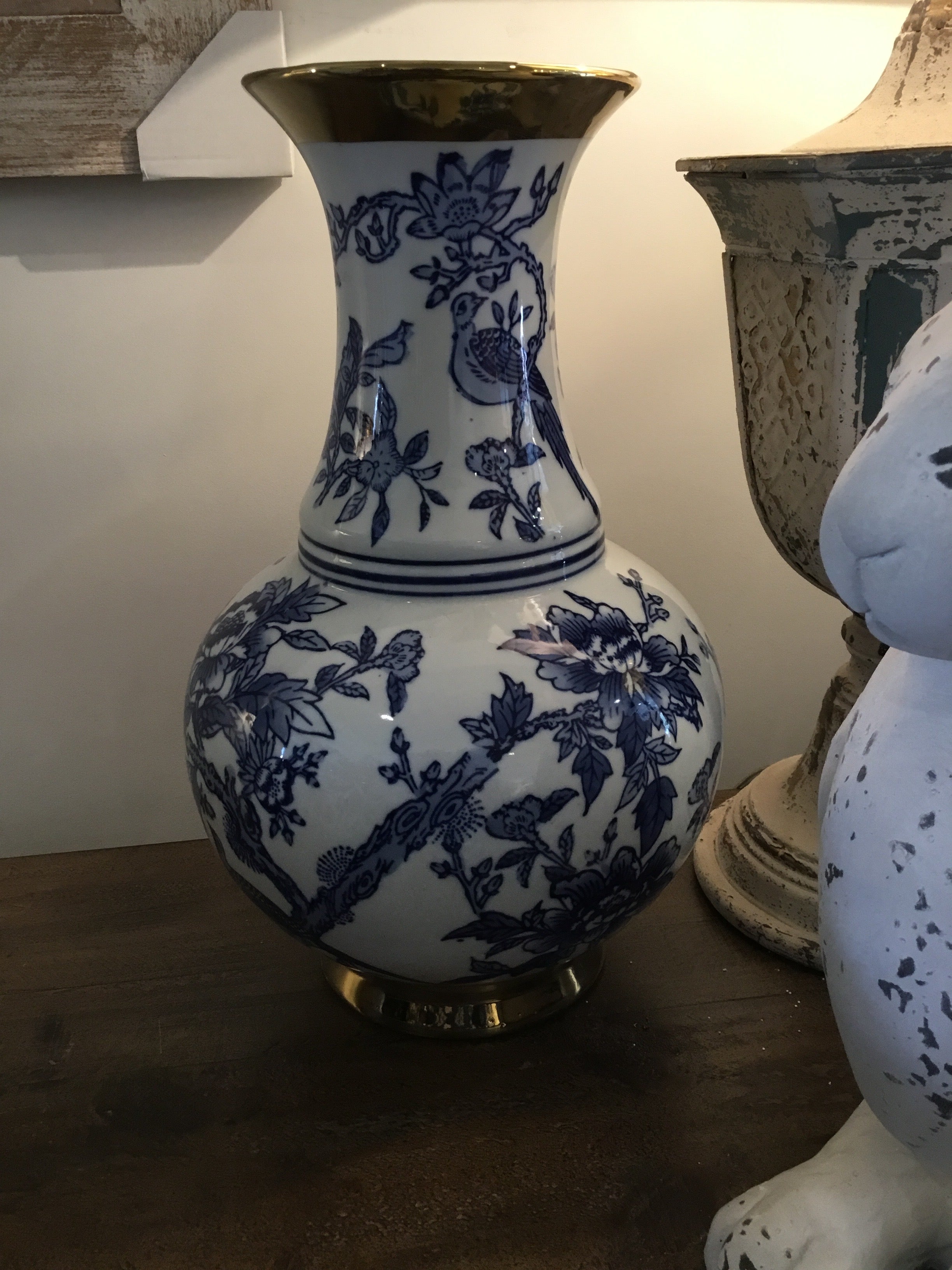 Antique blue and white vase