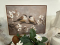 Birds in wooden frame