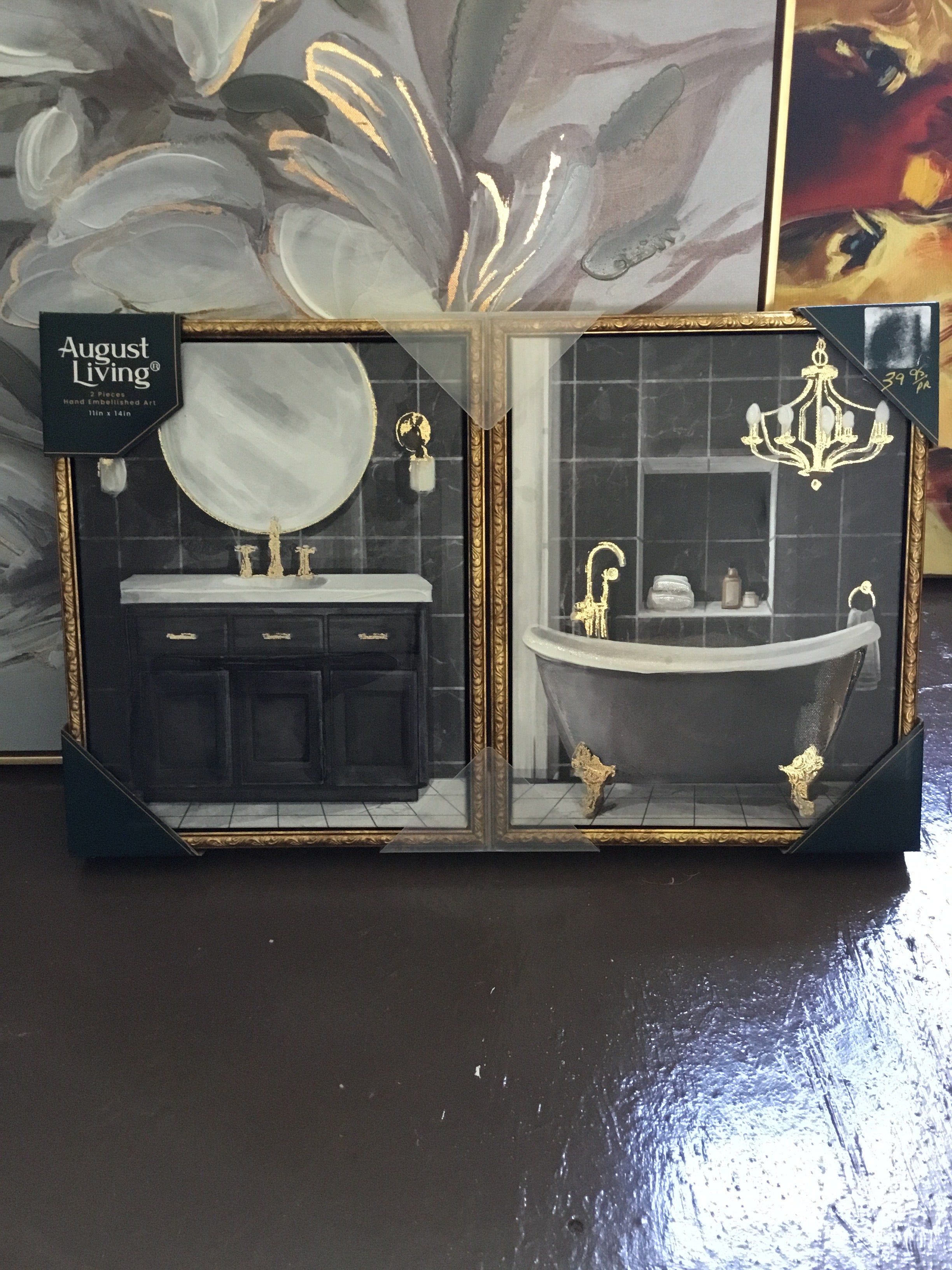 August living black and gold bathroom set