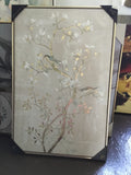 Arch mantle tree and birds painting