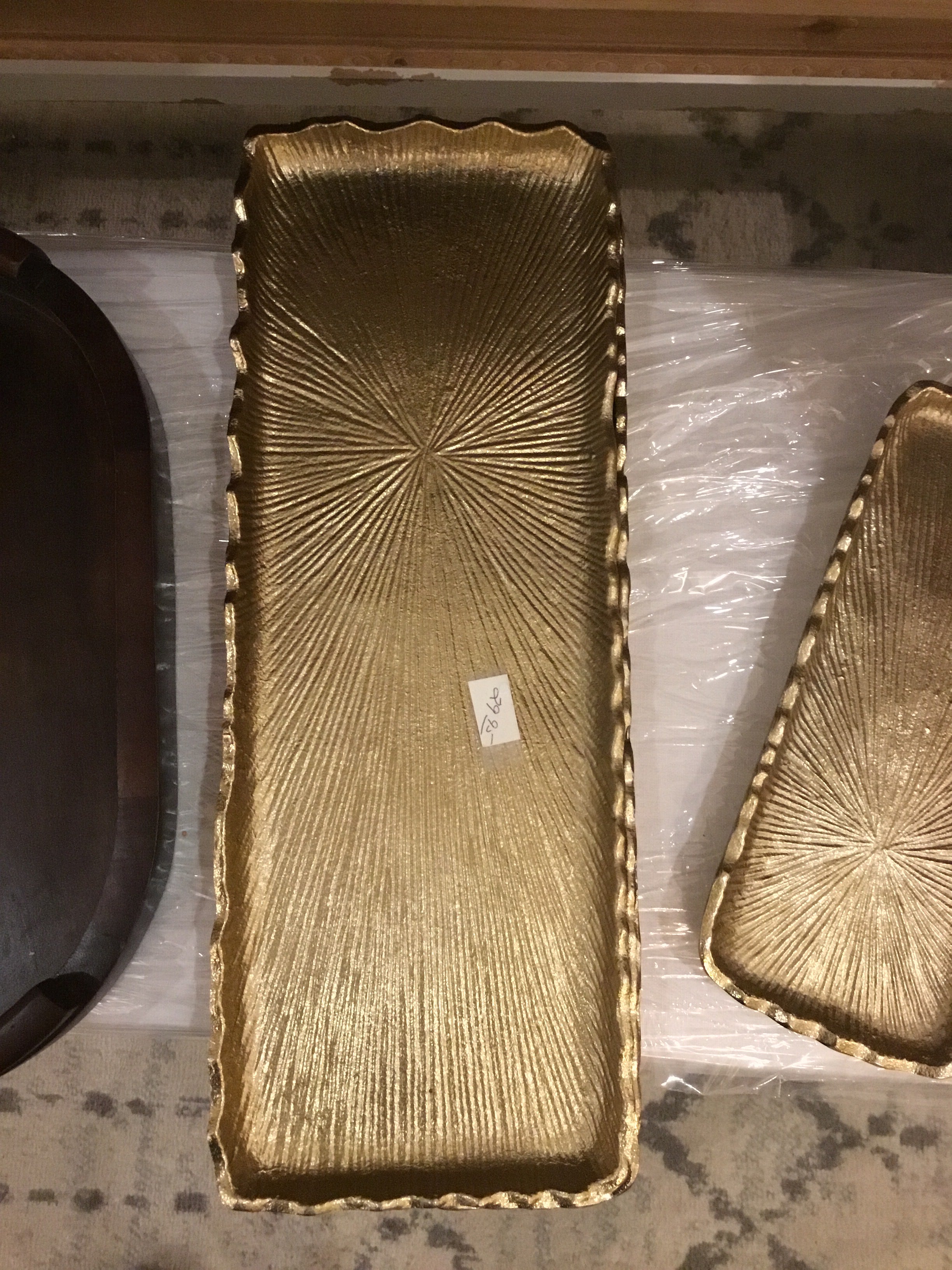 Gold serving tray large