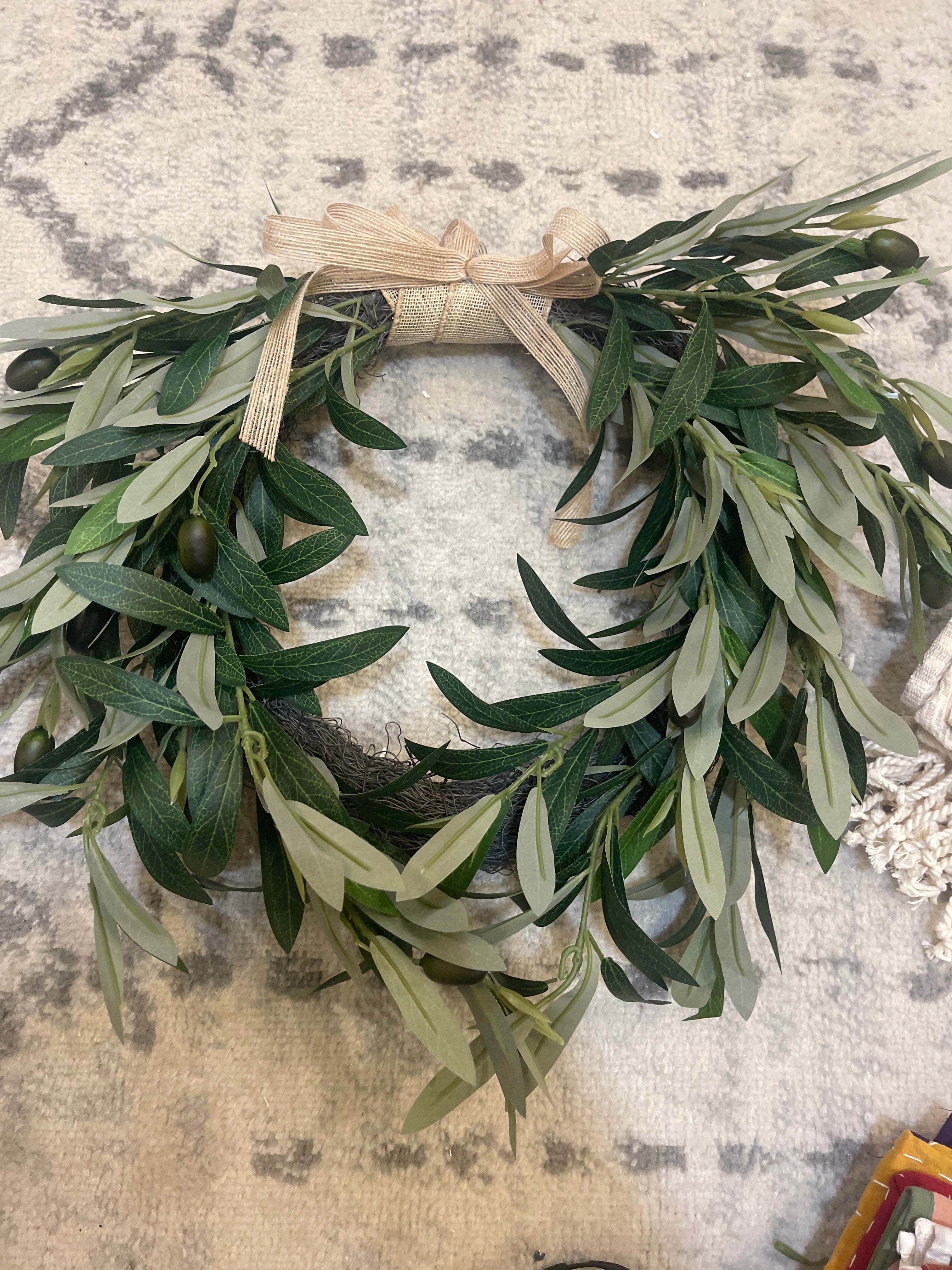 Small artificial olive weeath