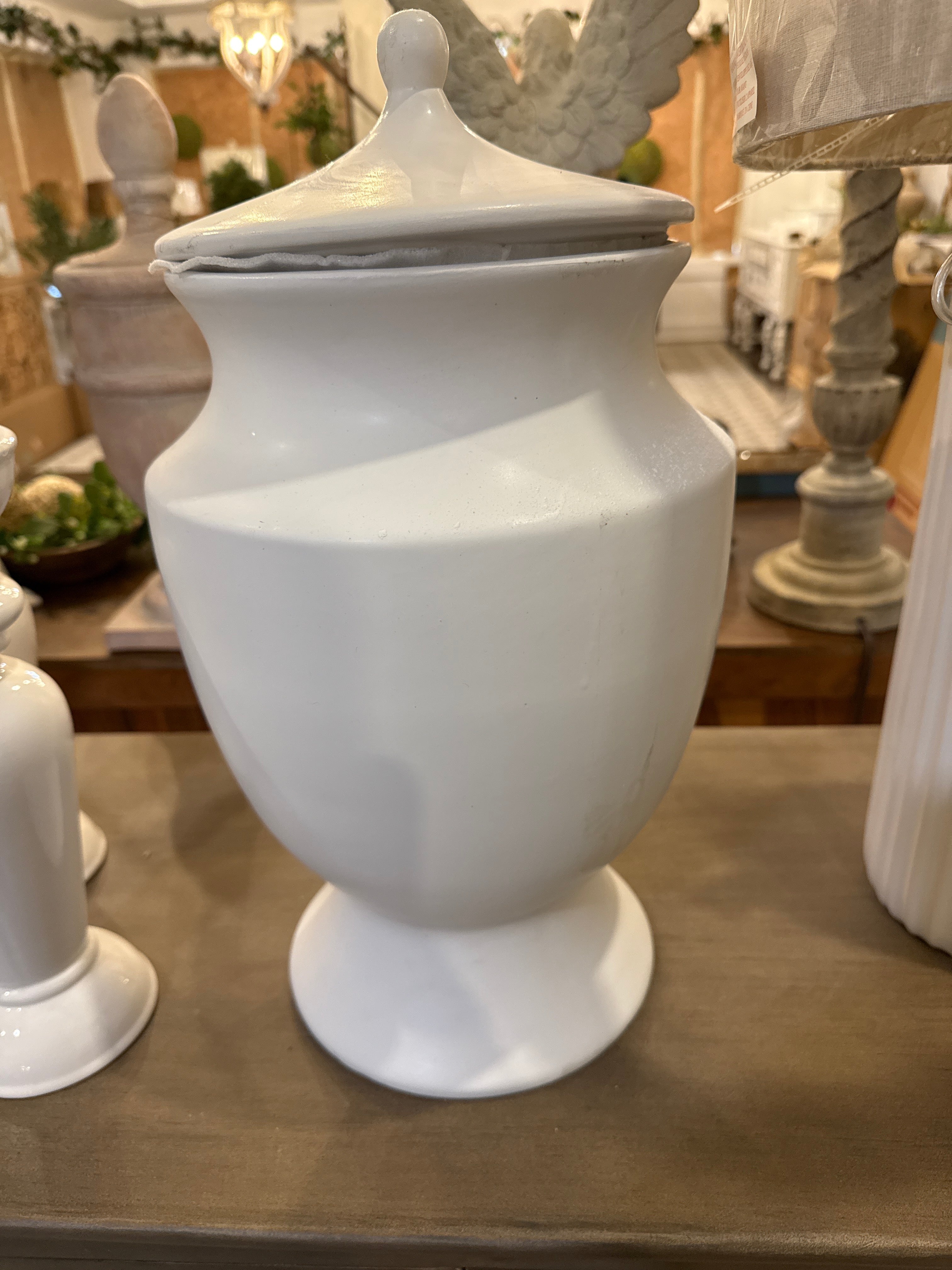 White decorate urn