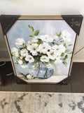 Arch/mantle white flower painting